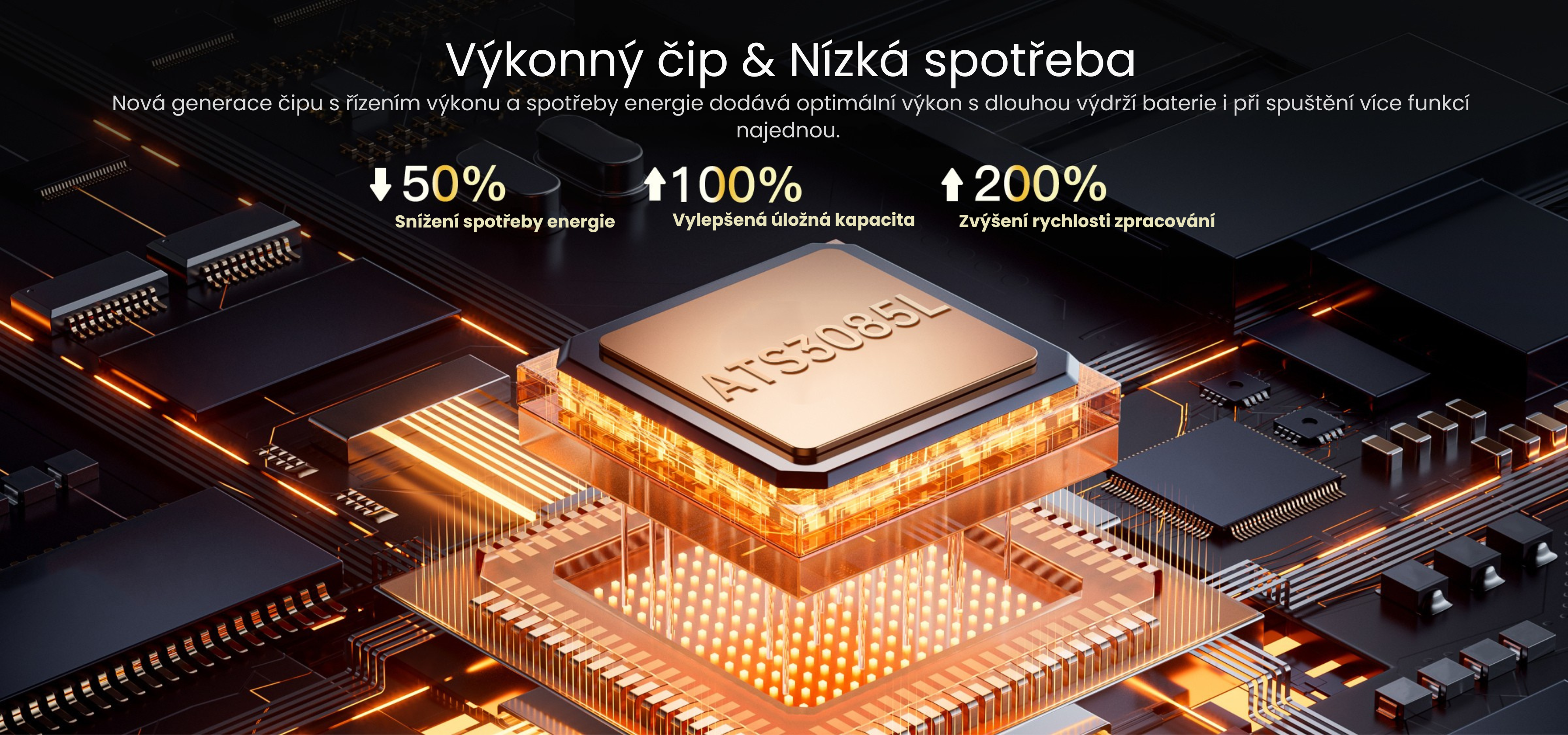 Powerful Chip, Enhanced Performance Low-power consumption chips can be used to achieve power consumption when working with multiple sensors such as sports, music and smart heart rate.